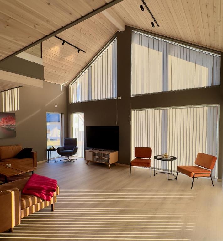 Posezení v ubytování Villa Unstad - Surf Beach Lofoten