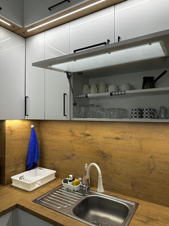 Kuchyň nebo kuchyňský kout v ubytování Ana apartman