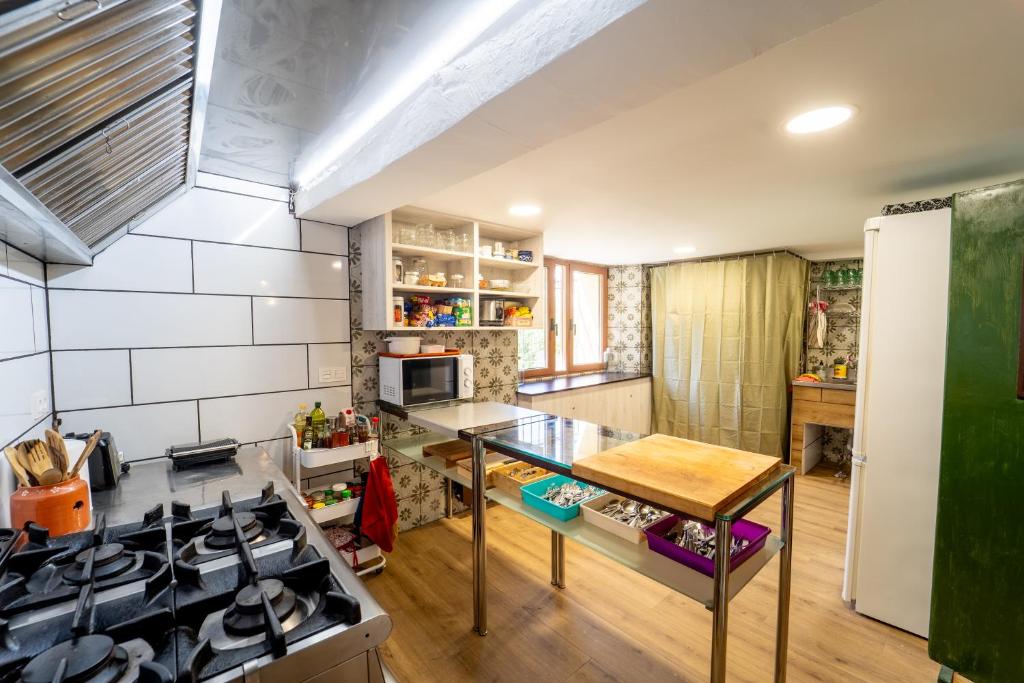 Kuchyň nebo kuchyňský kout v ubytování Hostel Atapuerca INpulso