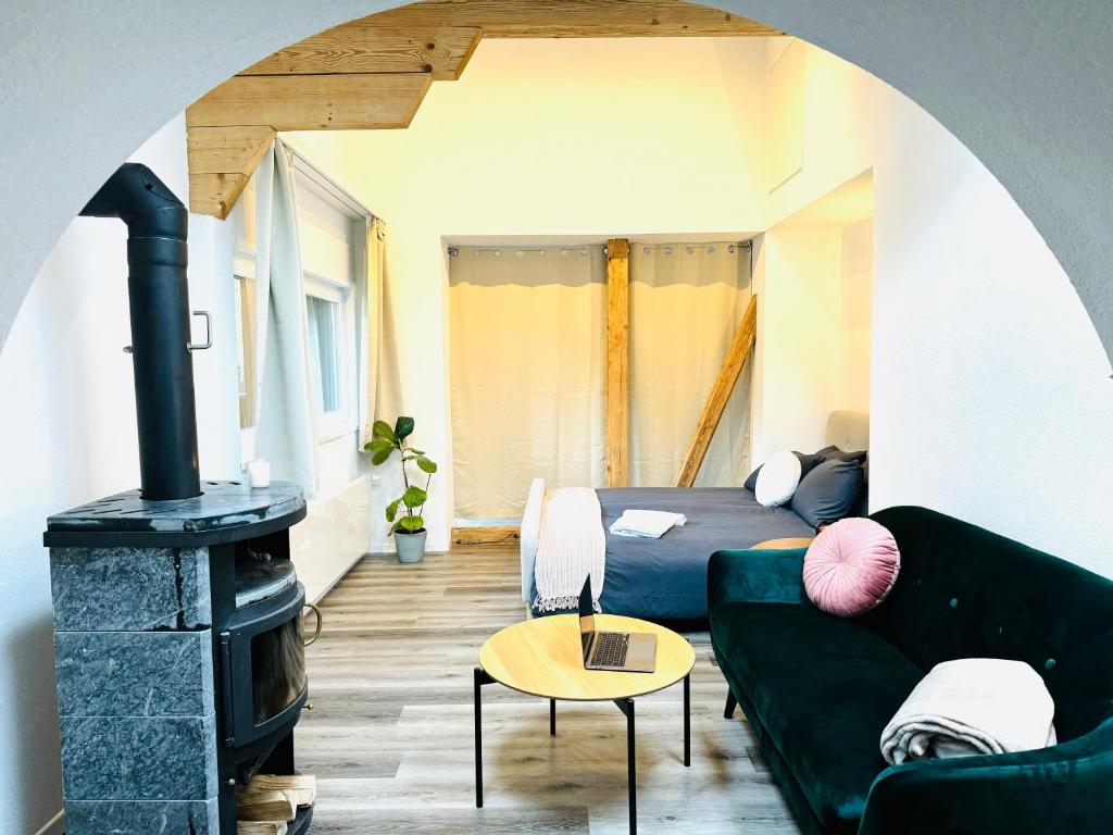 Posezení v ubytování Bellevue & Classy Mountain View apartment