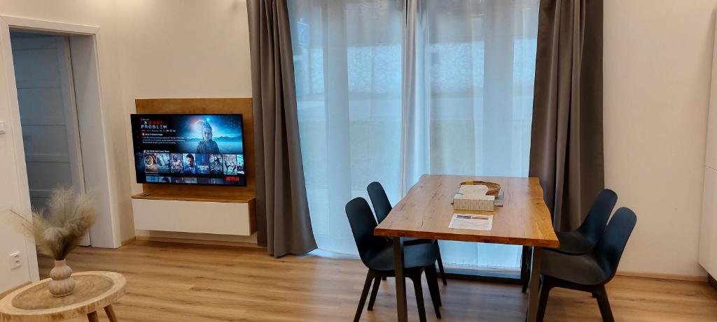TV a/nebo společenská místnost v ubytování Apartmán SKI Plešivec