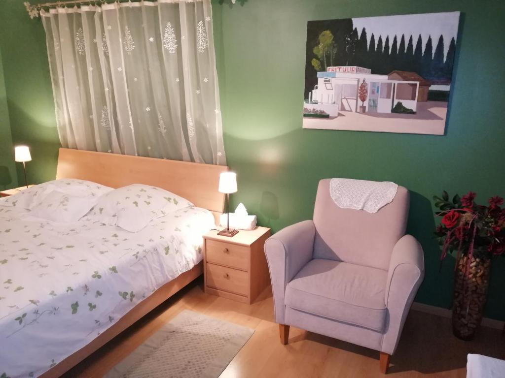 Postel nebo postele na pokoji v ubytování Chambres Rozies Dunes