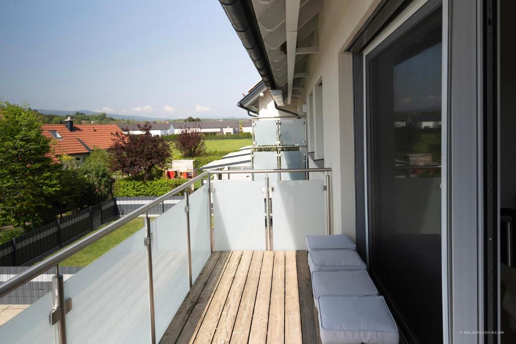 Balkón nebo terasa v ubytování Panoramablick Dobl