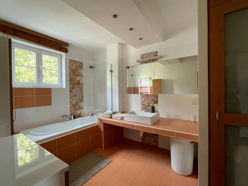 Postel nebo postele na pokoji v ubytování Apartman v Beskydech