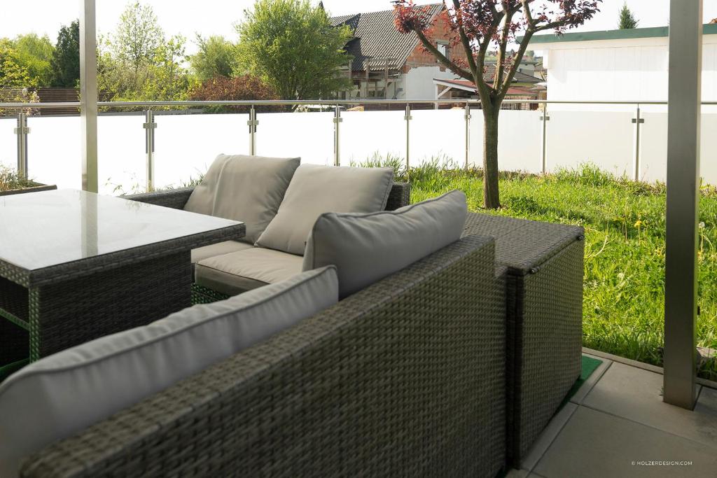 Posezení v ubytování Apartment mit Garten