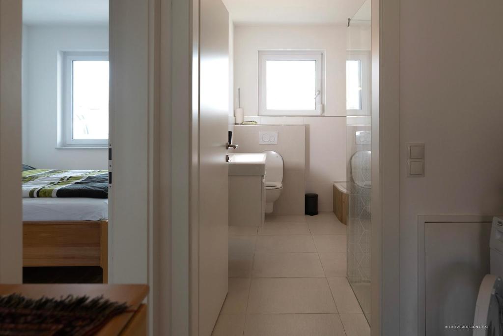 Koupelna v ubytování Apartment mit Garten