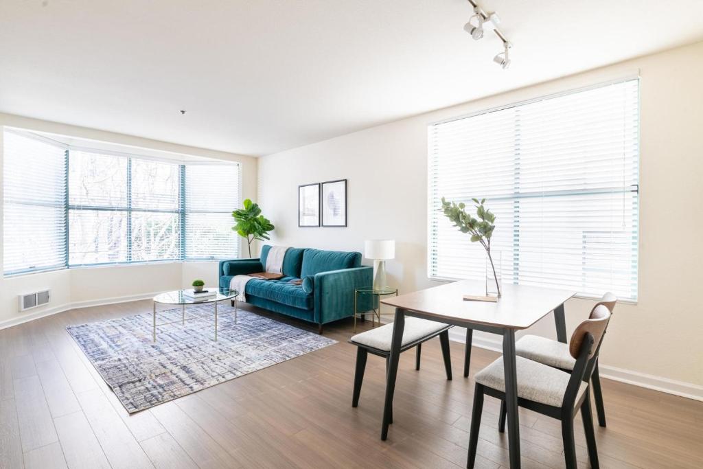 a living room with a couch and a table at South Beach 1br w sauna pool near stadium SFO-1662 in San Francisco