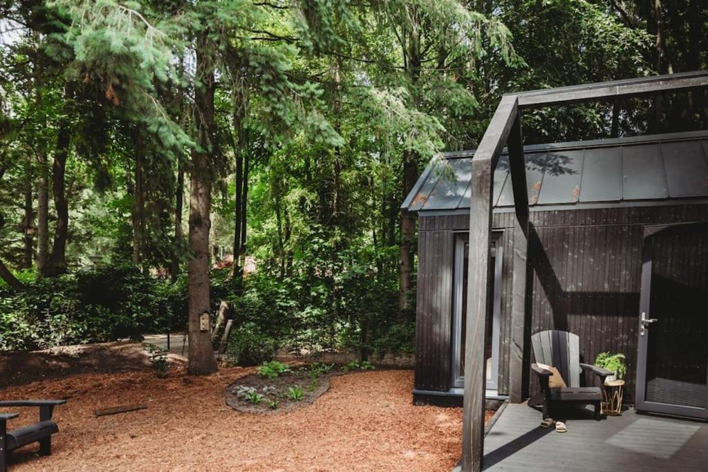 Zahrada ubytování Hytte I Tiny house met zonnige bostuin