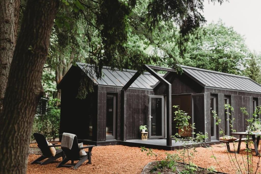 Zahrada ubytování Hytte I Tiny house met zonnige bostuin