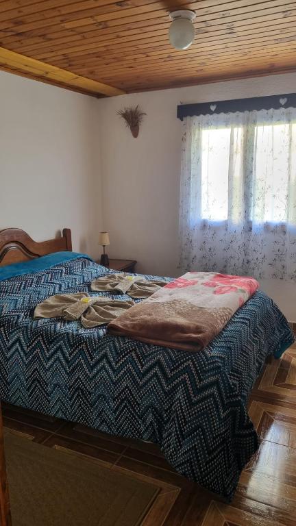 a bedroom with a bed and a window at Apartamentos Roncalli Monte Verde in Monte Verde