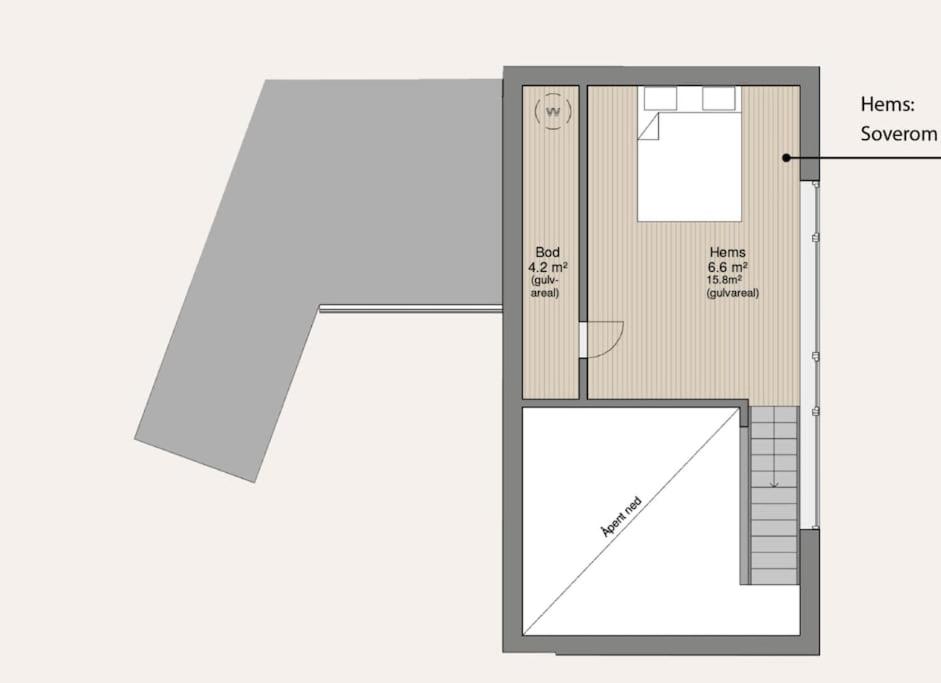 Plan piętra w obiekcie Borestranda - Nytt strandhus med 6 sengeplasser!