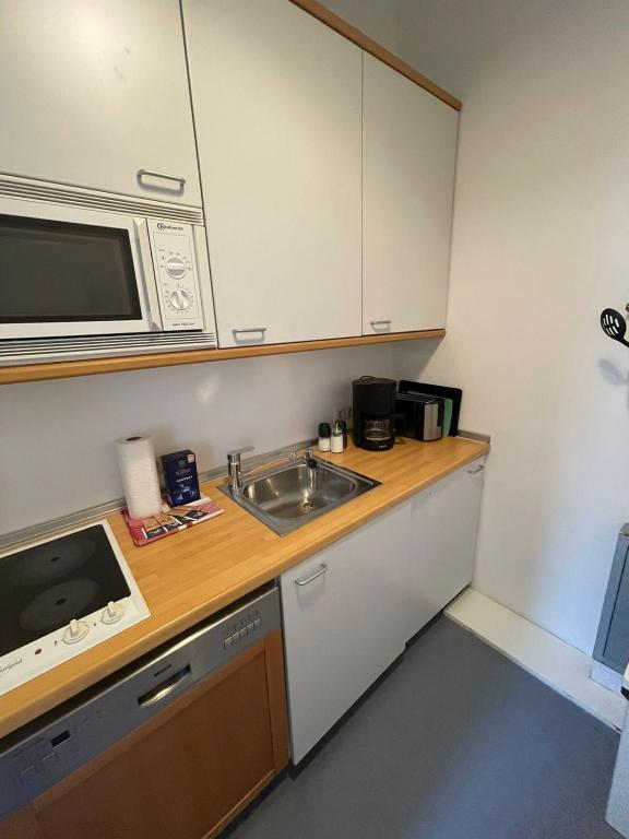 Kuchyň nebo kuchyňský kout v ubytování Zentral gelegenes Premium-Apartment mit viel Tageslicht
