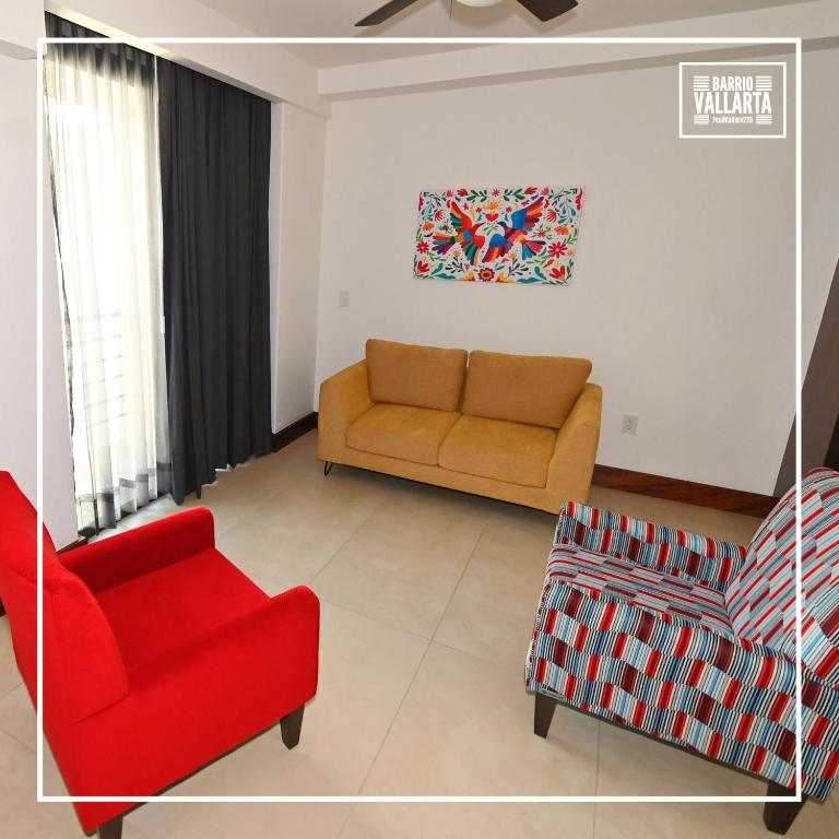 Istumisnurk majutusasutuses Barrio Vallarta Boutique Studios