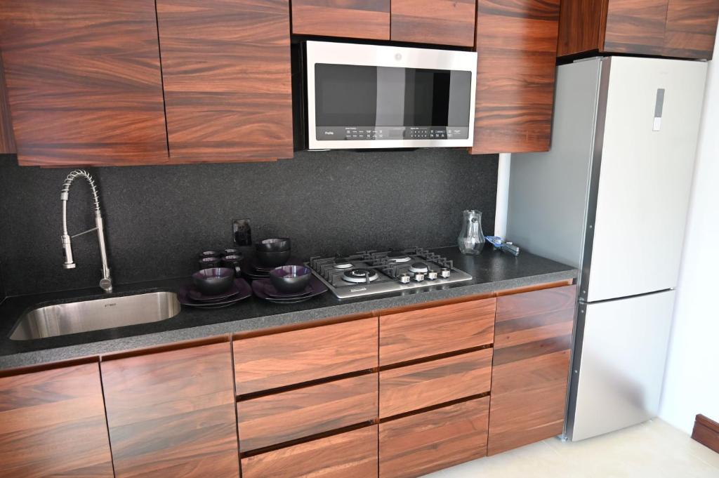 Köök või kööginurk majutusasutuses Barrio Vallarta Boutique Studios