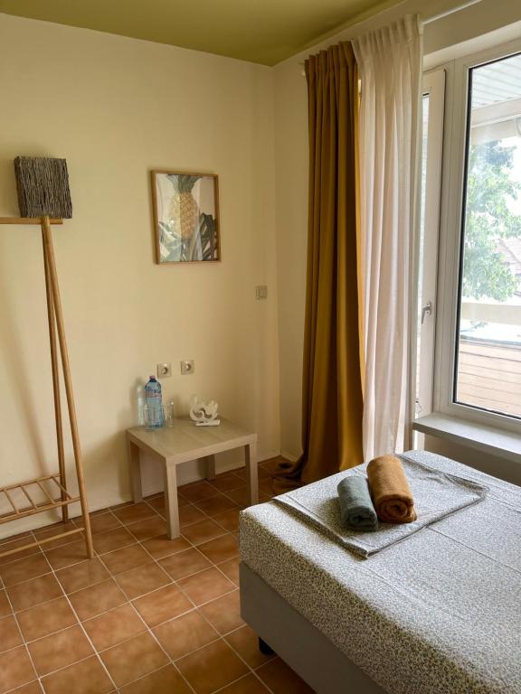Postel nebo postele na pokoji v ubytování AMADINA Garden