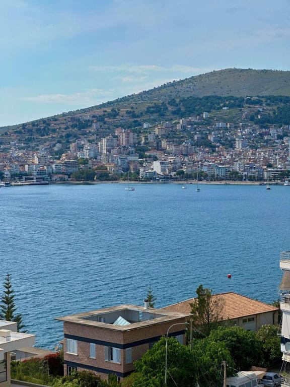 a view of a large body of water at Esmeralda Apartaments in Sarandë