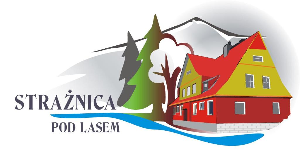 un vector ilustrativo de la bandera de Suiza con una casa en Strażnica Pod Lasem, en Lasowka