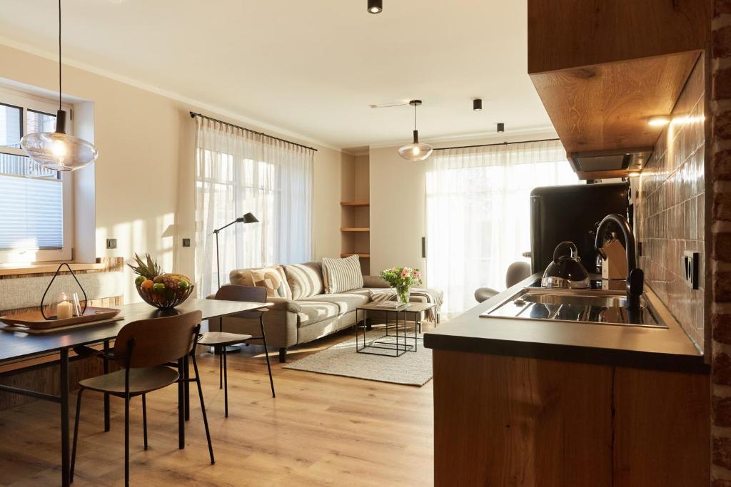 Køkken eller tekøkken på Binnendiek Haus 1 Apartment 4