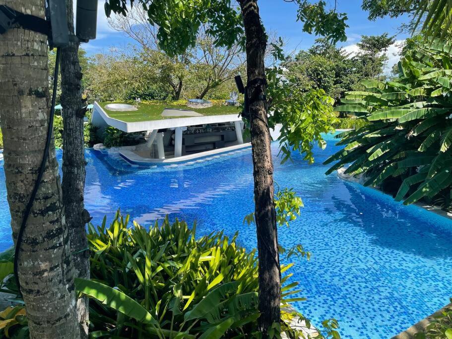 a house with a swimming pool next to some trees at Ma Roberta - Tambuli Resort with fast Wifi 16 Floor Studio Type in Lapu Lapu City