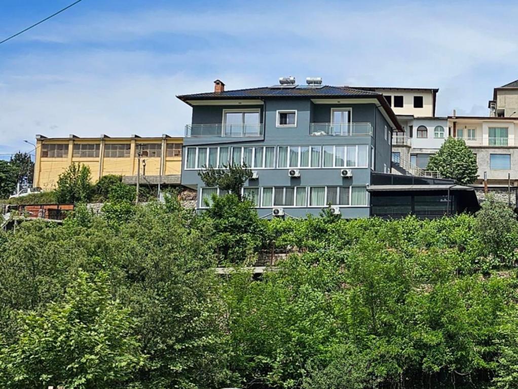 uma casa grande no topo de uma colina com árvores em HOME 12 em Librazhet