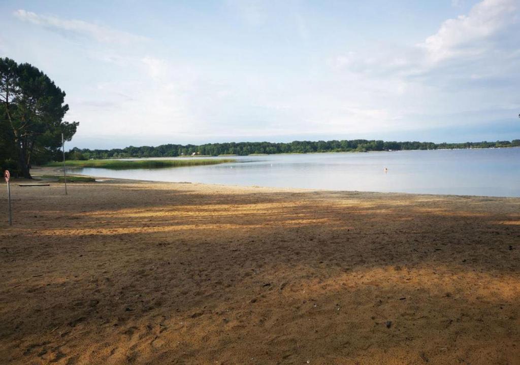 a sandy beach with a large body of water at Magnifique appart à Sanguinet à 400 m du lac in Sanguinet