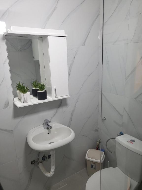 Koupelna v ubytování Apartman Vučko