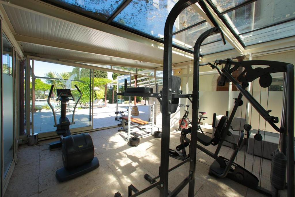 Fitness centrum a/nebo fitness zařízení v ubytování La Boheme Chambres