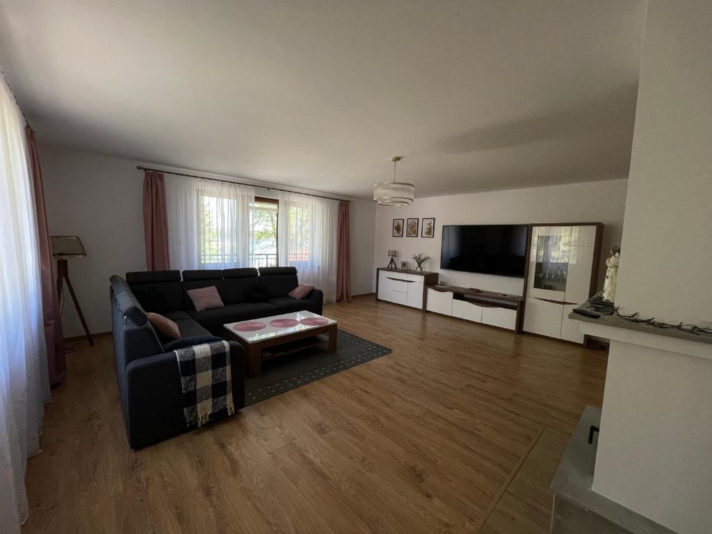 Televízia a/alebo spoločenská miestnosť v ubytovaní Apartament Rybical