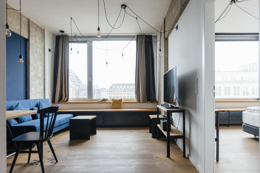 TV a/nebo společenská místnost v ubytování Staycity Aparthotels Leipzig City Centre