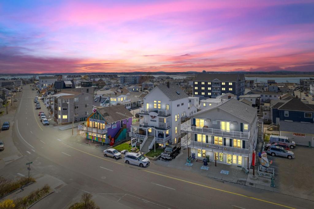 an aerial view of a city at sunset at Newly Renovated Professional Design Partial Ocean Views in Hampton