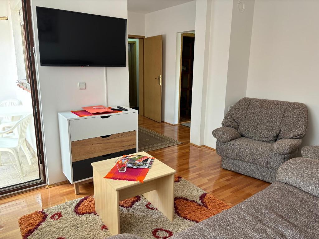 TV a/nebo společenská místnost v ubytování Apartman LENKA