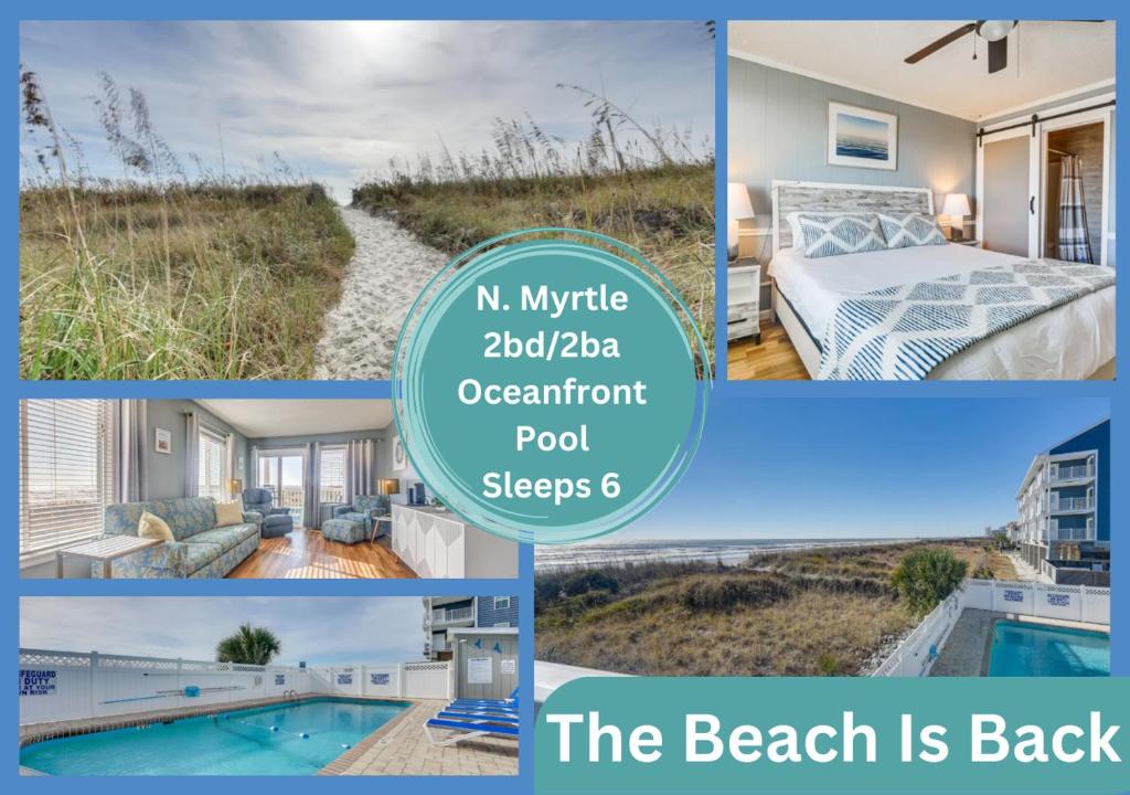 un collage de fotos de una casa de playa en The Beach Is Back en Myrtle Beach