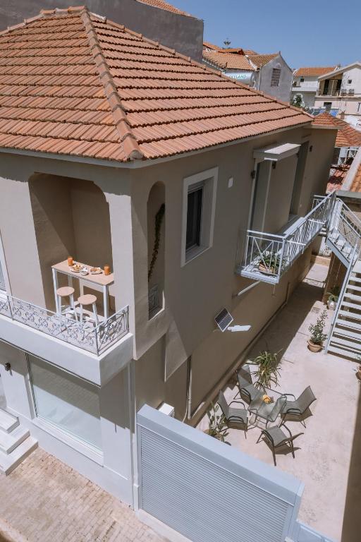 an aerial view of a house with a balcony at CentroCitta Luxury House in Argostoli