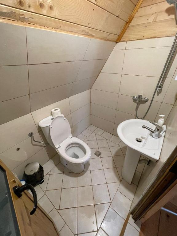 Łazienka w obiekcie Guesthouse "Gjin Thana"