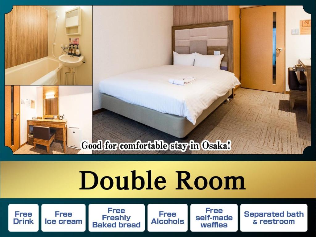 Postel nebo postele na pokoji v ubytování HOTEL RELIEF Namba Daikokuchou