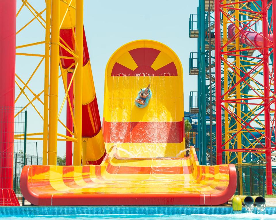 a colorful ride at a water park at Waves Aqua Resort in Kenitra