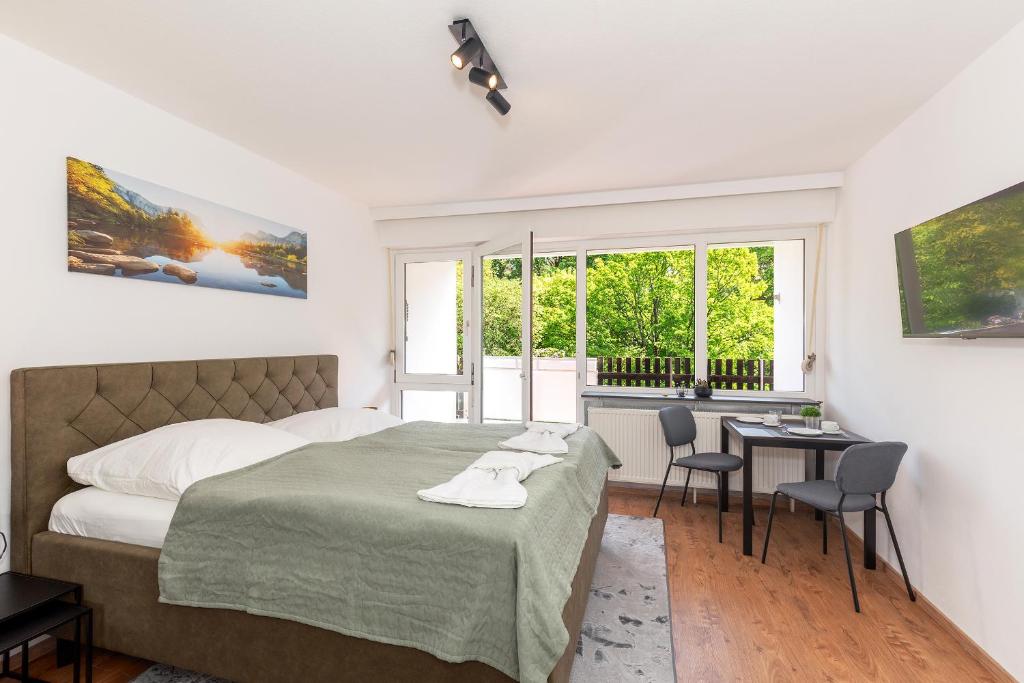 Ένα ή περισσότερα κρεβάτια σε δωμάτιο στο Apartment Weitblick - 7. Stock