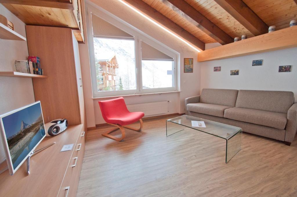 Posezení v ubytování Haus Bodmen A, Studio Riffelsee