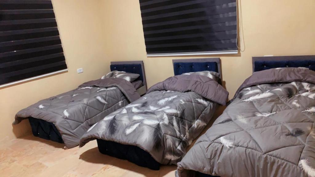 - 2 lits jumeaux dans une chambre avec 2 fenêtres dans l'établissement الاردن, à Salt
