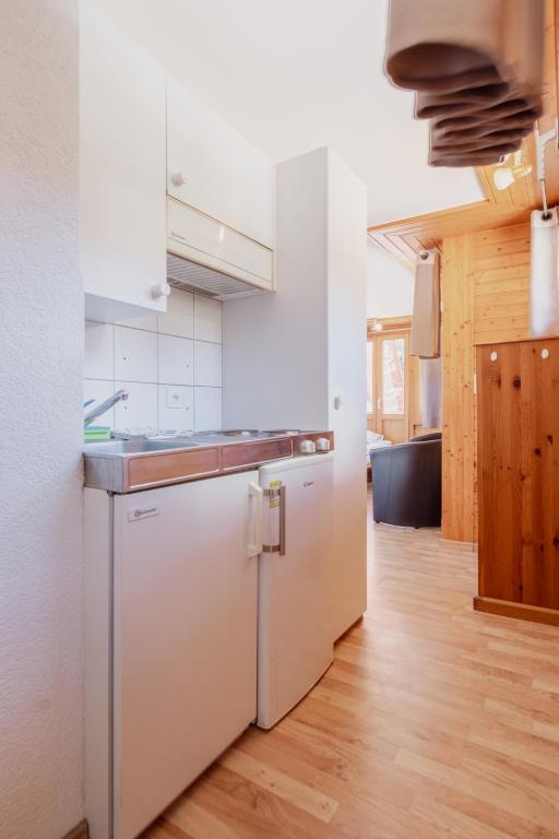 Kuchyň nebo kuchyňský kout v ubytování Studio dans le plus beau village de Suisse