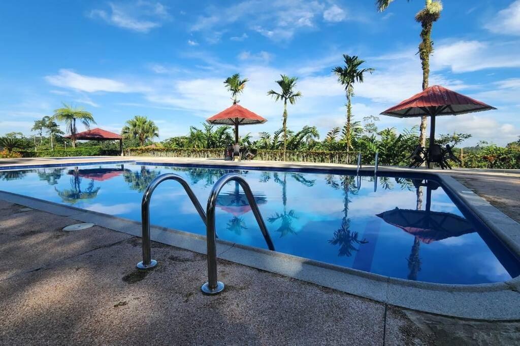 Der Swimmingpool an oder in der Nähe von Casa de campo con piscina, canchas, cascada y piscina natural
