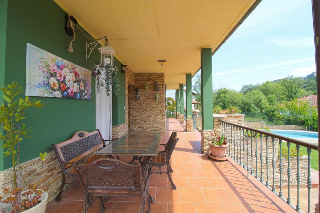 Balkón nebo terasa v ubytování Green House