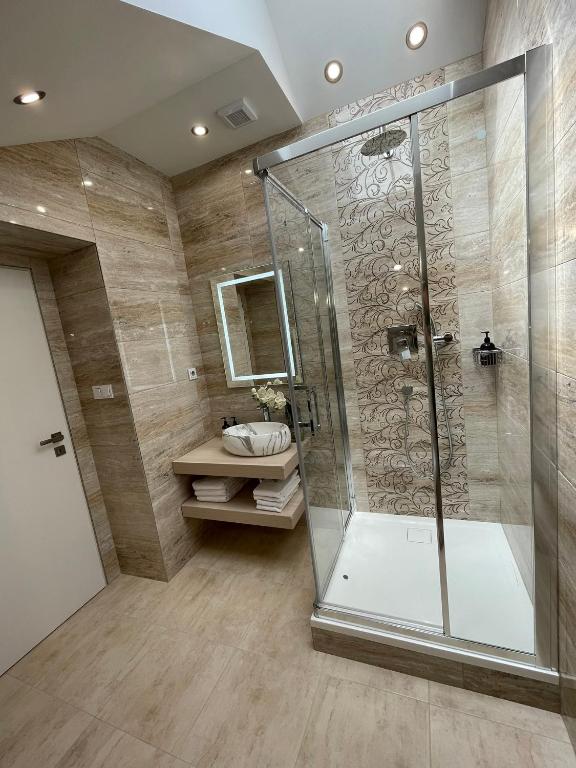 Koupelna v ubytování Apartmány Jasmín