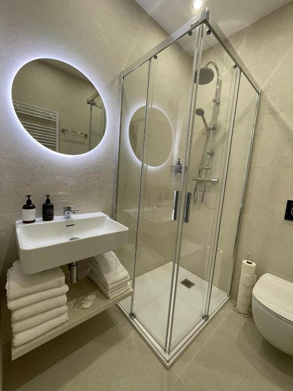 Koupelna v ubytování Apartmány Jasmín