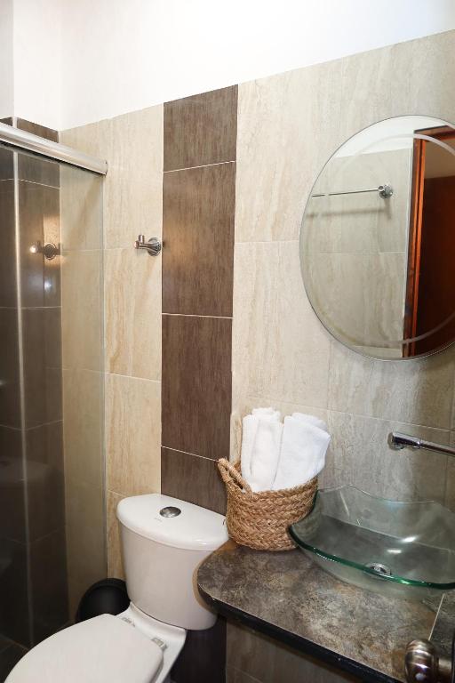Koupelna v ubytování Hotel París