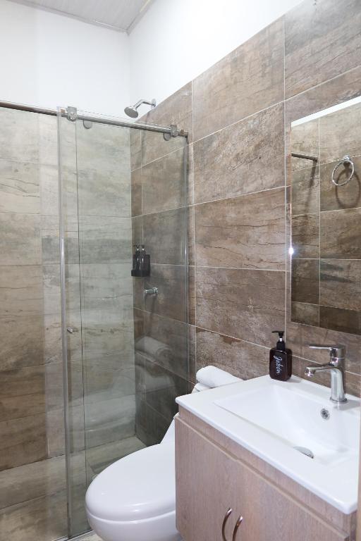 Koupelna v ubytování Hotel París