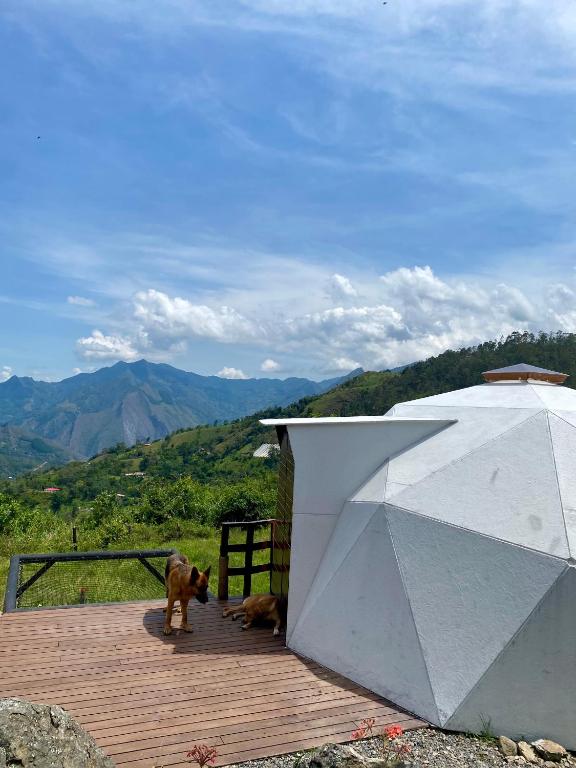 Nespecifikovaný výhled na hory nebo výhled na hory při pohledu z luxury tent