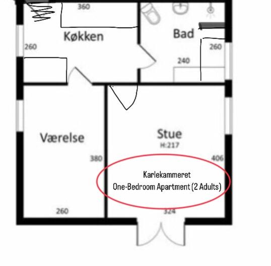 Půdorys ubytování Staevnegaarden