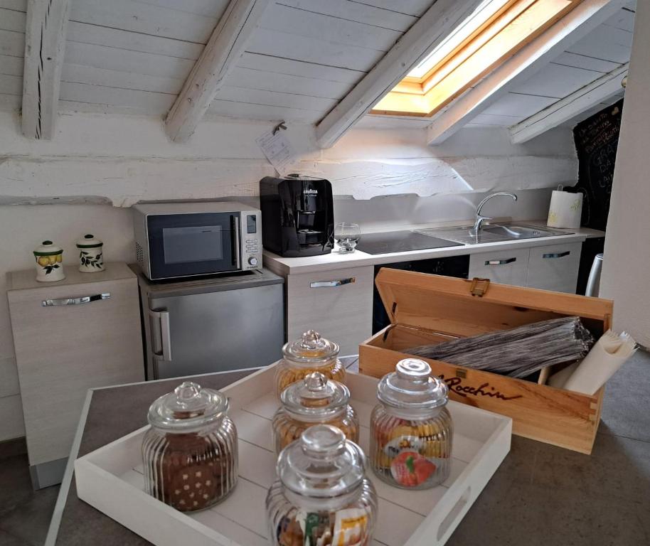 Kuchyň nebo kuchyňský kout v ubytování B&B Il Tetto di Anita