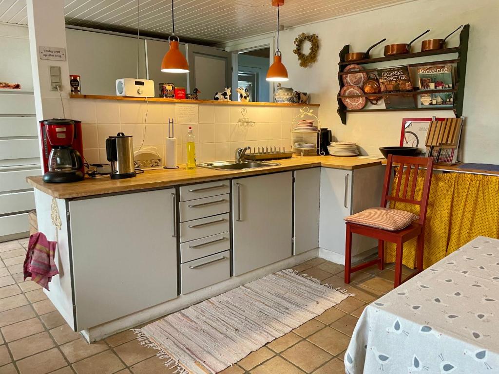Kuchyň nebo kuchyňský kout v ubytování pallisgaard B&B